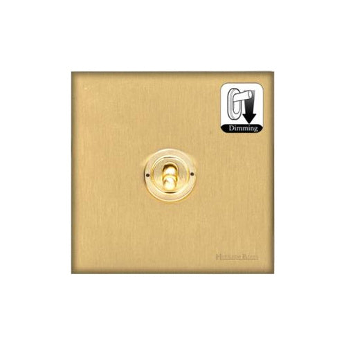 Windsor Range Satin Brass Switches & Sockets, WN44 - 1 Gang Dimming Toggle Switch by Heritage Brass By M-Marcus