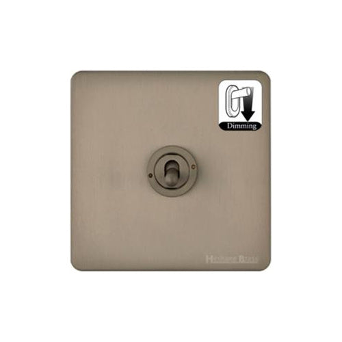 Studio Range Aged Pewter Switches & Sockets, YAP - 1 Gang Dimming Toggle Switch by Heritage Brass By M-Marcus