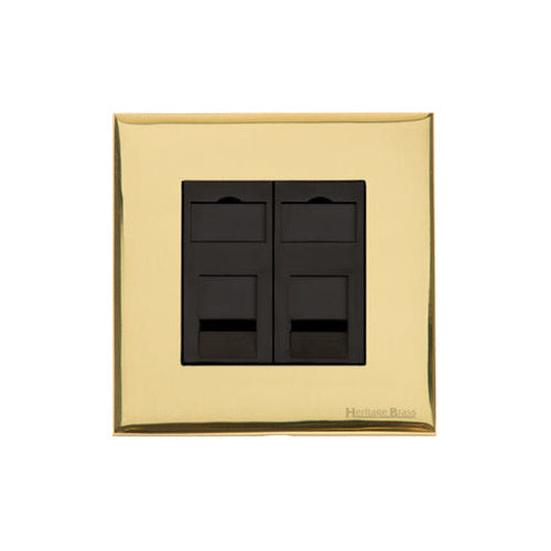 Windsor Range Polished Brass Switches & Sockets, WN1 - 2 Gang Master Line Socket by Heritage Brass By M-Marcus