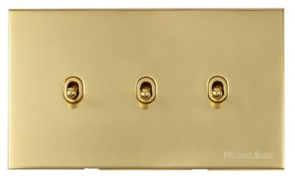 Winchester Range Polished Brass, W01 - 3 Gang Stockholm Toggle