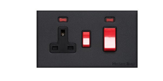 Windsor Jet Black | 45A Cooker Unit + 13A Socket