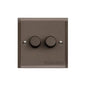 Elite Stepped Plate Range Matt Bronze Switches & Sockets, S09 - 2 Gang Dimmer 400 watts (Compatible with halogen/ incandescent bulbs) by Heritage Brass By M-Marcus
