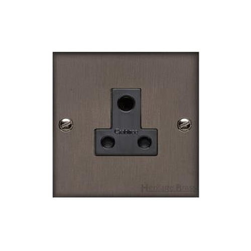 Heritage Brass Stylist Bronze Low Profile Plate - Square Edge - 5 Amp 3 Round Pin Socket -Type RL9 by Heritage Brass By M-Marcus