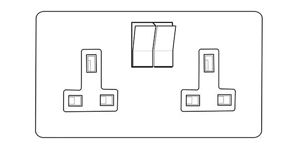 Seville Range Gloss White (Project Finish) Double Socket (13 Amp)