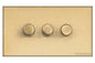 Windsor Range Matt Brass Switches & Sockets, WN40 - 3 Gang Dimmer 250 watts (Compatible with halogen/ incandescent bulbs) by Heritage Brass By M-Marcus
