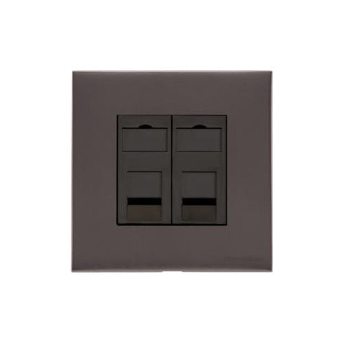 Windsor Range Matt Bronze Switches & Sockets, WN9 - 2 Gang CAT6 by Heritage Brass By M-Marcus