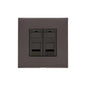 Windsor Range Matt Bronze Switches & Sockets, WN9 - 2 Gang CAT6 by Heritage Brass By M-Marcus
