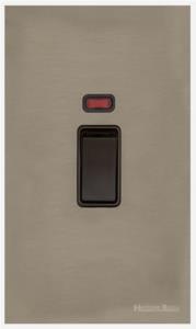 Windsor Range Aged Pewter Switches & Sockets, WAP - 45A DP Cooker Switch with Neon (tall plate) by Heritage Brass By M-Marcus