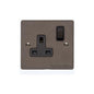 Elite Flat Plate Range Matt Bronze Switches & Sockets, T09 - Single Socket (13 Amp) by Heritage Brass By M-Marcus