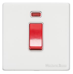 Vintage Range Gloss White, XGL - 45A DP Cooker Switch with Neon (single plate)