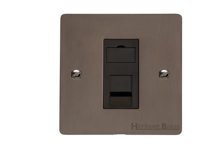 Elite Flat Plate Range Matt Bronze, T09 - 1 Gang CAT6
