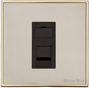 Executive Range Satin Nickel with Polished Brass, EX15 - 1 Gang CAT6