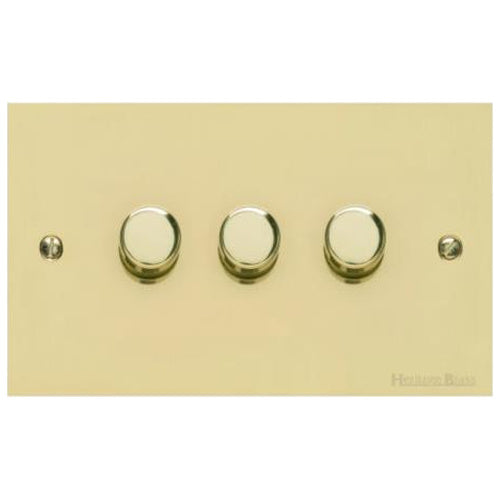 Richmond Elite Range Satin Brass Switches & Sockets, LP44 - 3G Multi Location Primary Dimmer by Heritage Brass By M-Marcus