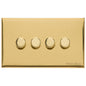 Windsor Range Polished Brass Switches & Sockets, WN1 - 4 Gang TED Dimmer (Compatible with LED Lamps) by Heritage Brass By M-Marcus