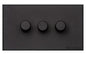 Windsor Range Matt Black Switches & Sockets, WBK - 3 Gang TED Dimmer (Compatible with LED Lamps) by Heritage Brass By M-Marcus