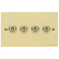 Richmond Elite Range Satin Brass Switches & Sockets, LP44 - 4 Gang Toggle Switch by Heritage Brass By M-Marcus