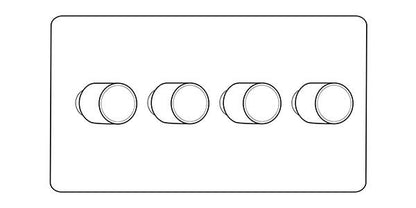 Mode Range Matt White 4 Gang TED Dimmer (Compatible with LED Lamps)