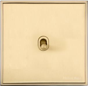 Executive Range Satin Brass with Polished Brass, EX14 - 1 Gang Intermediate Stockholm Toggle