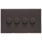 Windsor Range Matt Bronze Switches & Sockets, WN9 - 4 Gang TED Dimmer (Compatible with LED Lamps) by Heritage Brass By M-Marcus