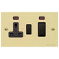 Richmond Elite Range Satin Brass Switches & Sockets, LP44 - 45A Cooker Unit + 13A Socket by Heritage Brass By M-Marcus