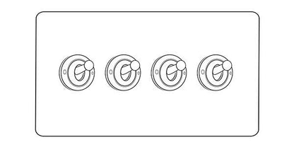 Hoxton Paintable Range Primed White (Paintable) 4 Gang 2-Way Classic Toggle Switch