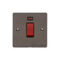 Elite Flat Plate Range Matt Bronze Switches & Sockets, T09 - 45A DP Cooker Switch with Neon (single plate) by Heritage Brass By M-Marcus
