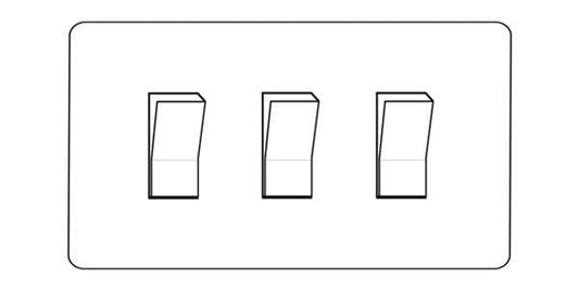 Hoxton Primed White | 3G 2W Rocker Switch