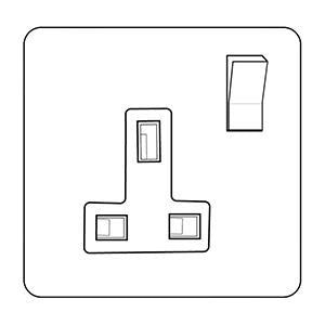 Hoxton Paintable Range Primed White (Paintable) Single Socket (13 Amp)