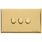 Windsor Range Polished Brass Switches & Sockets, WN1 - 3 Gang TED Dimmer (Compatible with LED Lamps) by Heritage Brass By M-Marcus