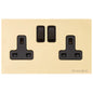 Windsor Range Polished Brass Switches & Sockets, WN1 - Double Socket (13 Amp) by Heritage Brass By M-Marcus