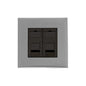 Windsor Range Satin Chrome Silk Switches & Sockets, WN35 - 2 Gang Secondary Line Socket by Heritage Brass By M-Marcus