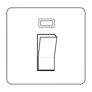 Primed White Screwless YPW-45A Switch with Neon (single plate) by Heritage Brass By M-Marcus
