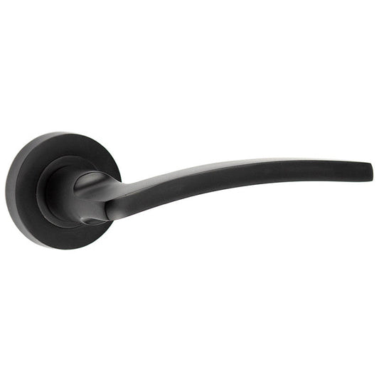 Nero Noir Door Handle on Rose Matt Black by Jedo By Frelan