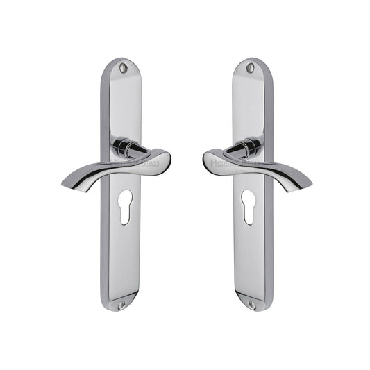 Algarve Long Door Handle on Plate by M Marcus - Heritage Brass