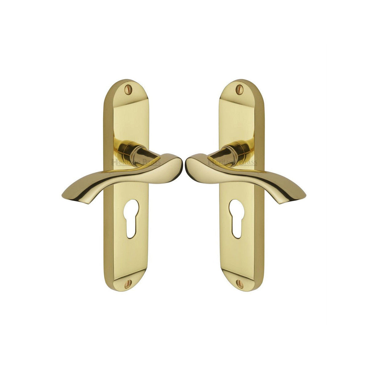 Algarve Door Handle on Plate by M Marcus - Heritage Brass