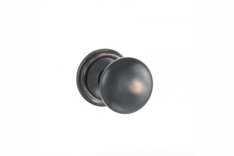 Old English Harrogate Solid Brass Mushroom Mortice Knob on Concealed Fix Rose - Antique Copper - Default
