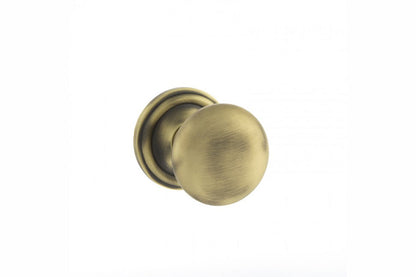 Old English Harrogate Solid Brass Mushroom Mortice Knob on Concealed Fix Rose - Matt Antique Brass - Default