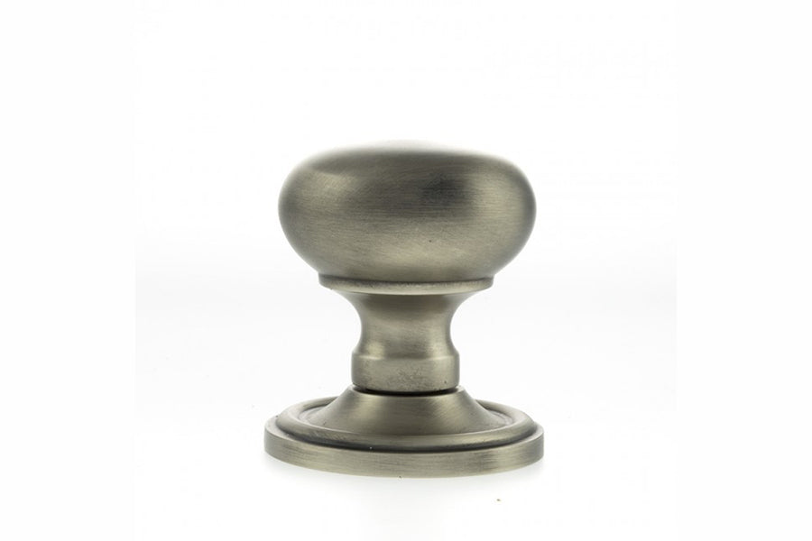 Old English Harrogate Solid Brass Mushroom Mortice Knob on Concealed Fix Rose - Matt Gun Metal - Default