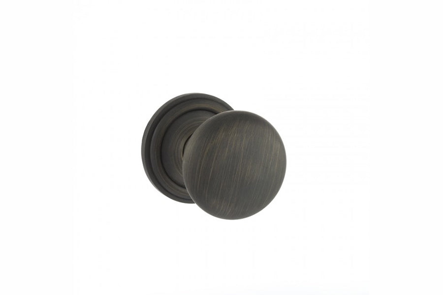 Old English Harrogate Solid Brass Mushroom Mortice Knob on Concealed Fix Rose - Urban Bronze - Default