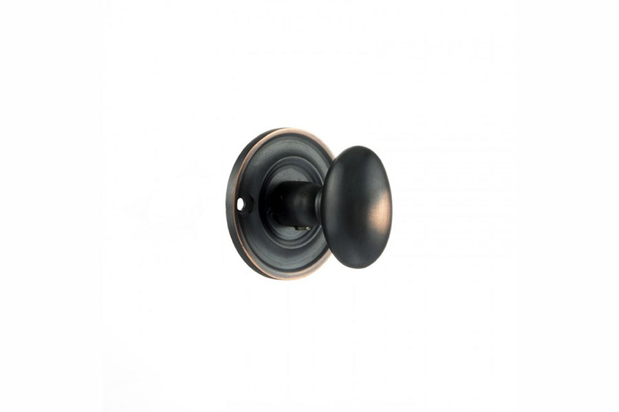 Old English Solid Brass Oval WC Turn and Release - Antique Copper - Default