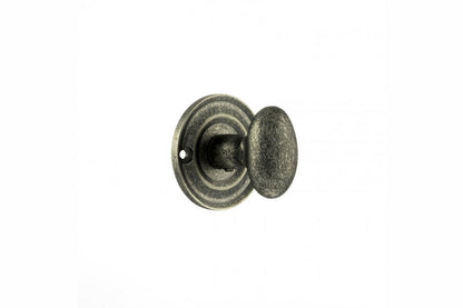 Old English Solid Brass Oval WC Turn and Release - Distressed Silver - Default