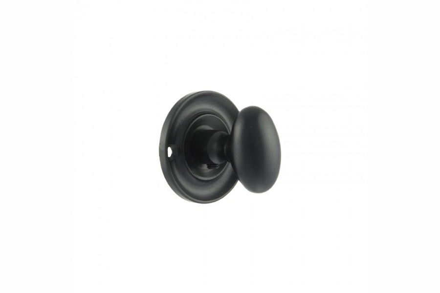 Old English Solid Brass Oval WC Turn and Release - Matt Black - Default