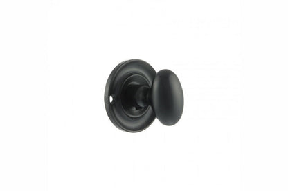 Old English Solid Brass Oval WC Turn and Release - Matt Black - Default