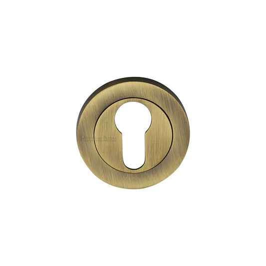 Euro Profile Cylinder Escutcheon Round - RS2004 - Antique Brass