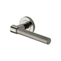 Phoenix Knurled Door Handle on Round Rose by M Marcus - Heritage Brass