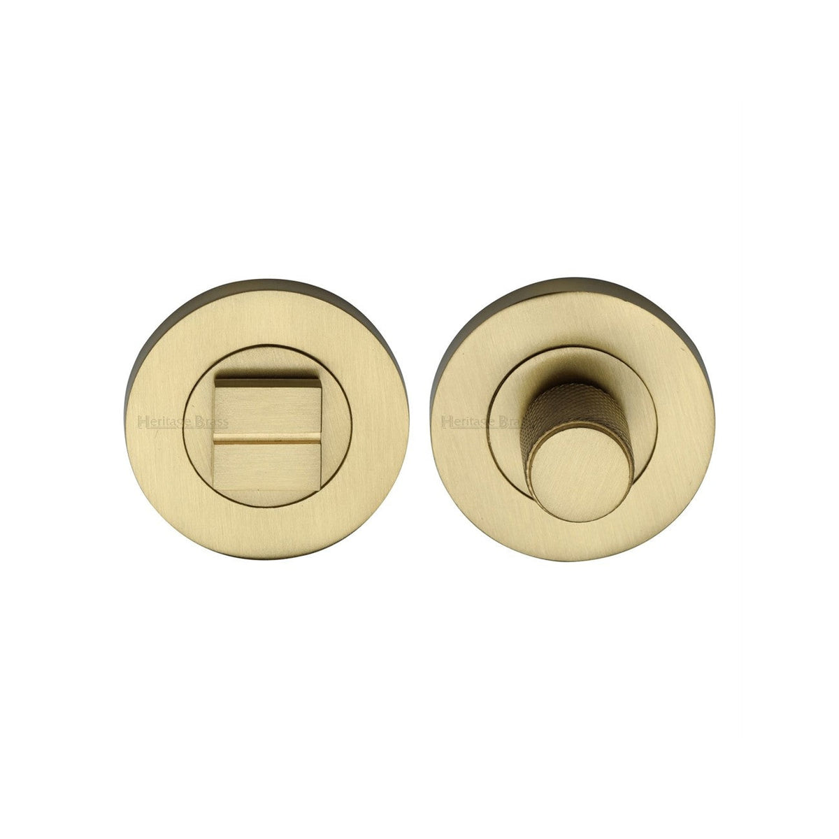 Round Knurled Bathroom Turn & Release by M Marcus - Heritage Brass
