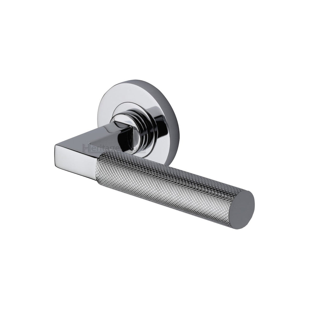 Signac Door Handle on Round Rose by M Marcus - Heritage Brass