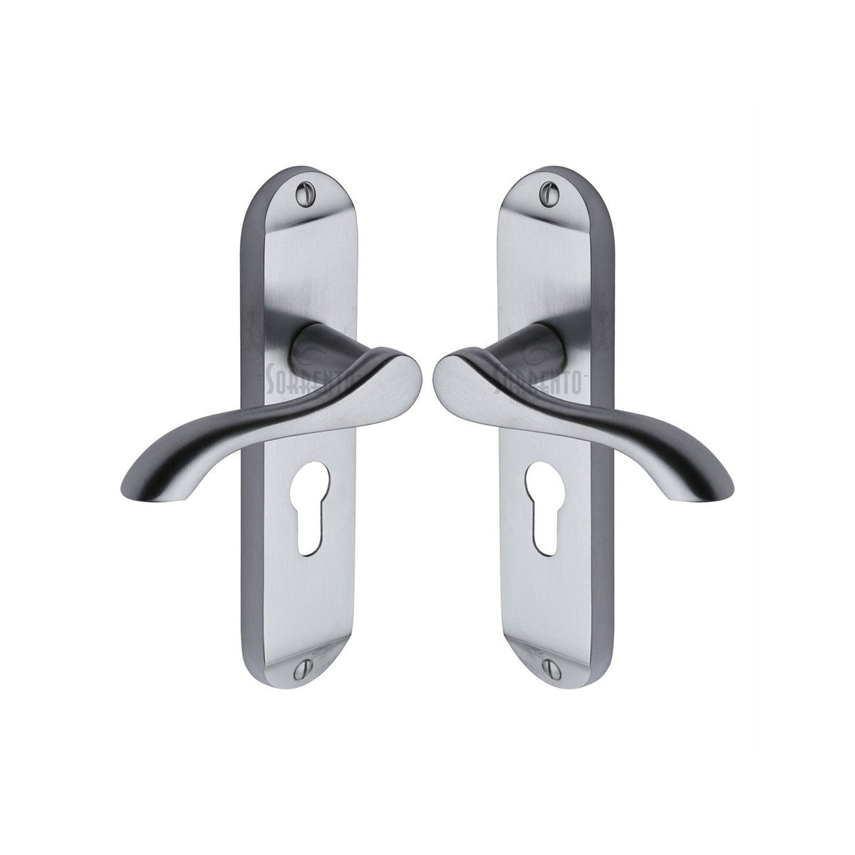 Aurora Door Handle on Plate by M Marcus - Heritage Brass
