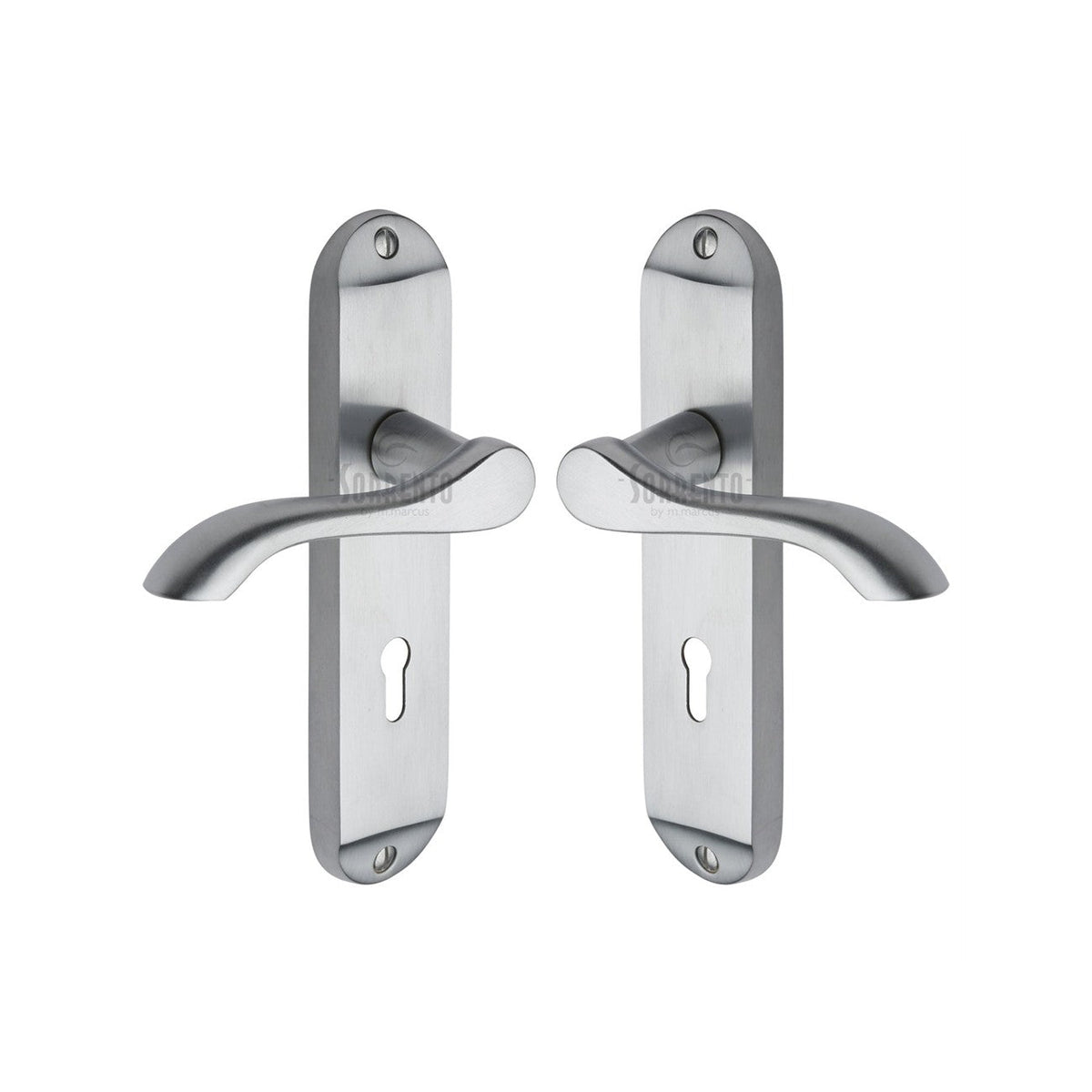 Aurora Door Handle on Plate by M Marcus - Heritage Brass