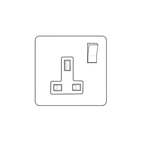 Elite Stepped Plate Range Satin Brass Switches & Sockets, S04 - Single Socket (13 Amp) by Heritage Brass By M-Marcus